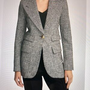 Smythe Black and White Tweed Blazer
